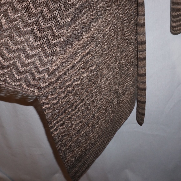 ELI TAHARI Long Waterfall cardigan belted chevron - Picture 3 of 9